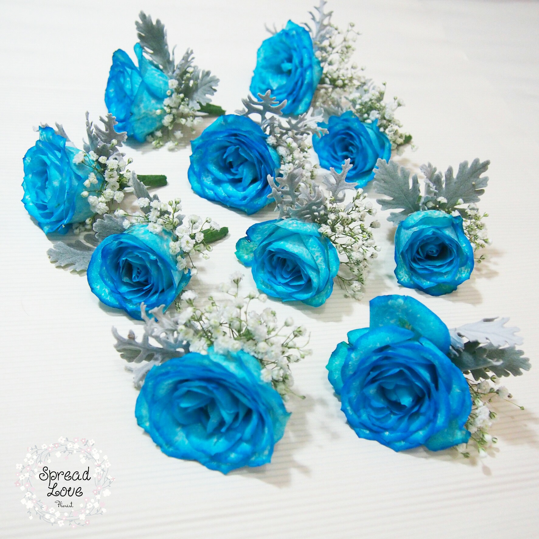 Blue Roses Corsage
